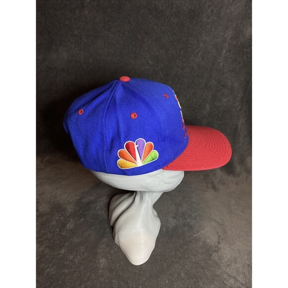 Vintage 90s NBC Sports Snapback Hat Cap Sports Specialties Adjustable Blue/Red - Picture 4 of 7